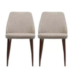 Chaises de salle à manger capitonnées modernes GDFStudio Fira Mid-Century avec pieds en fer (lot de 2)