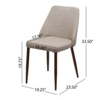 Chaises de salle à manger capitonnées modernes GDFStudio Fira Mid-Century avec pieds en fer (lot de 2)
