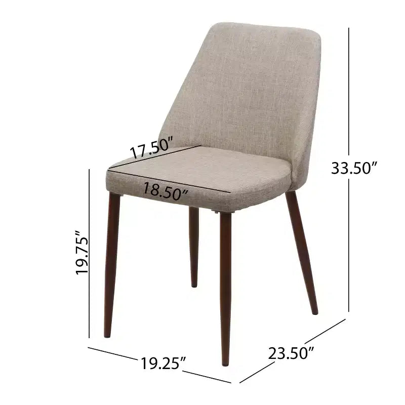 Chaises de salle à manger capitonnées modernes GDFStudio Fira Mid-Century avec pieds en fer (lot de 2)