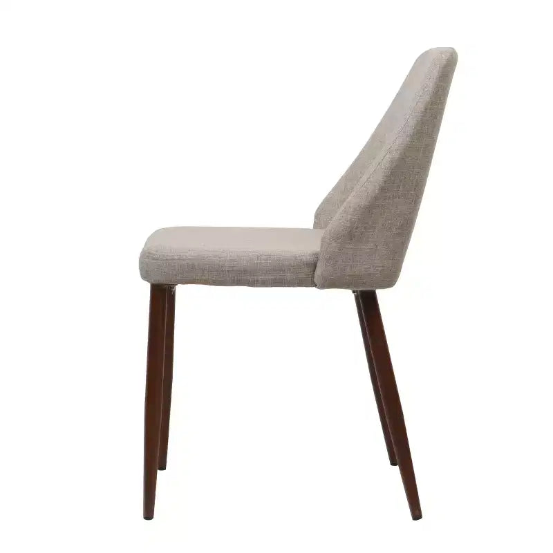 Chaises de salle à manger capitonnées modernes GDFStudio Fira Mid-Century avec pieds en fer (lot de 2)