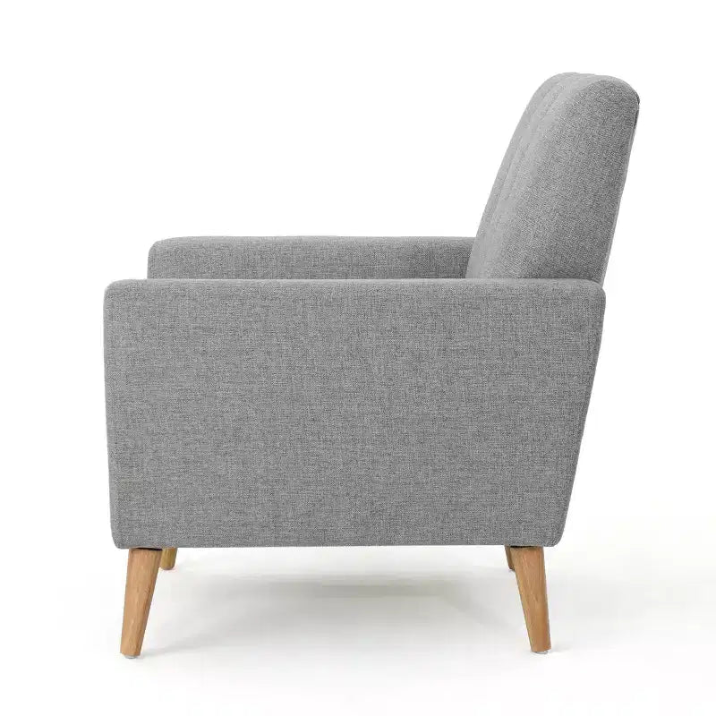 Fauteuil club capitonné en tissu avec passepoil Angelina Mid-Century GDFStudio