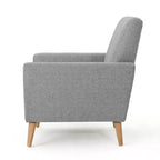 Fauteuil club capitonné en tissu avec passepoil Angelina Mid-Century GDFStudio