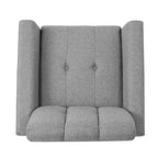 Fauteuil club capitonné en tissu avec passepoil Angelina Mid-Century GDFStudio