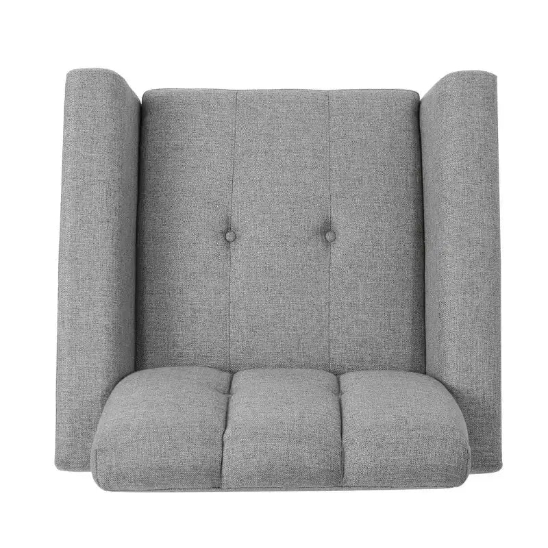 Fauteuil club capitonné en tissu avec passepoil Angelina Mid-Century GDFStudio