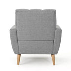 Fauteuil club capitonné en tissu avec passepoil Angelina Mid-Century GDFStudio