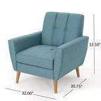 Fauteuil club capitonné en tissu avec passepoil Angelina Mid-Century GDFStudio