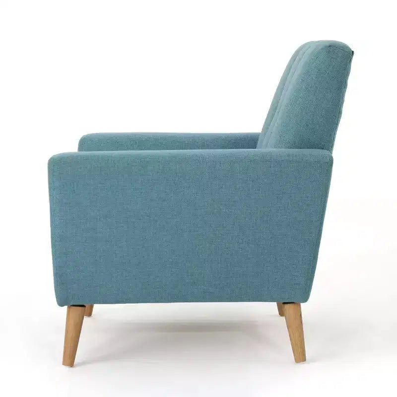 Fauteuil club capitonné en tissu avec passepoil Angelina Mid-Century GDFStudio