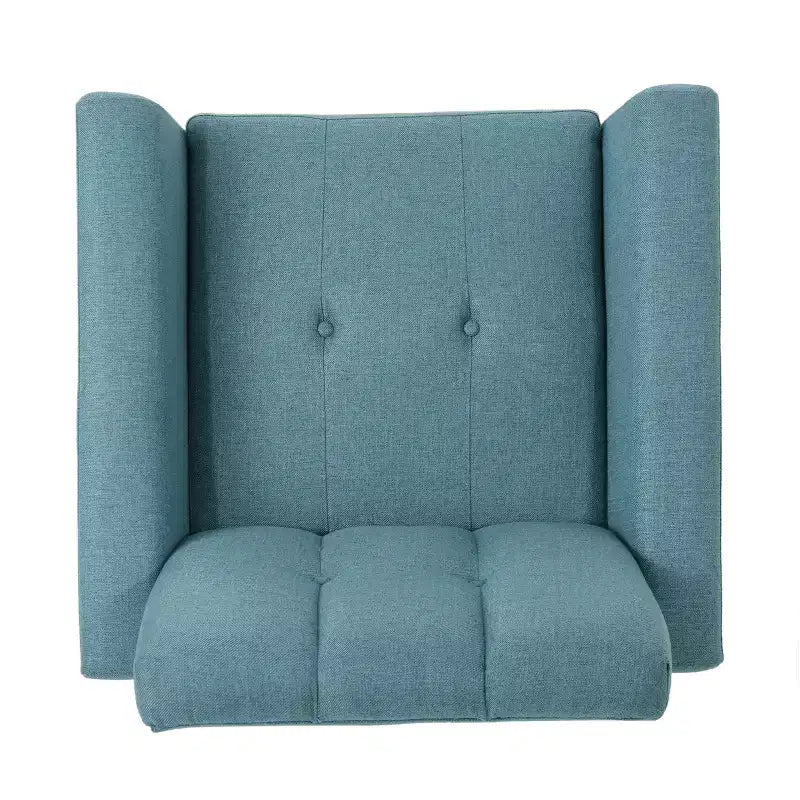 Fauteuil club capitonné en tissu avec passepoil Angelina Mid-Century GDFStudio