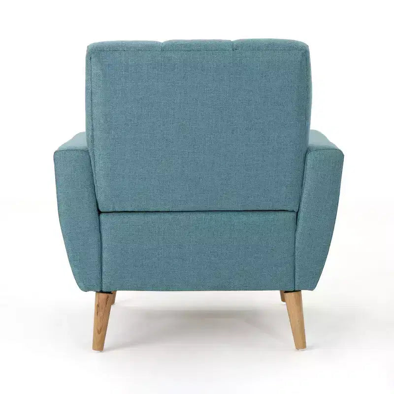 Fauteuil club capitonné en tissu avec passepoil Angelina Mid-Century GDFStudio