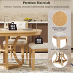 Ensemble de salle à manger rétro Merax élégant 5 pièces avec table ronde extensible et 4 chaises rembourrées