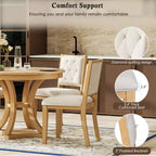 Ensemble de salle à manger rétro Merax élégant 5 pièces avec table ronde extensible et 4 chaises rembourrées