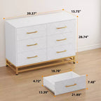 Commode haute à 6 tiroirs – Rangement peu encombrant avec tiroirs à fermeture douce et kit anti-basculement