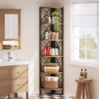 Étagère d'angle Lantine à 6 niveaux, bibliothèque de 180 cm, étagère de rangement, support pour plantes pour salon, chambre à coucher, salle de bain, cuisine