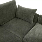 Canapé modulable multifonctionnel Merax avec pouf mobile
