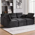 Canapé modulable multifonctionnel Merax avec pouf mobile