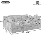 Canapé modulable multifonctionnel Merax avec pouf mobile