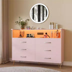 Commode à 6 tiroirs - Armoire de rangement moderne avec fonction meuble TV