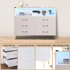 Commode à 6 tiroirs - Armoire de rangement moderne avec fonction meuble TV
