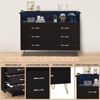 Commode à 6 tiroirs - Armoire de rangement moderne avec fonction meuble TV
