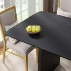 Table à manger rectangulaire noire de ferme 67 places pour 4 à 6 personnes avec pieds de table arqués ronds pour salle à manger et salon