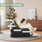 TROPOW Canapé-lit pliant, Futon convertible, Canapé pliant au sol pour salon, Fauteuil-lit convertible avec oreiller et matelas pliable à soutien dorsal