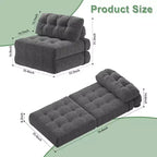 TROPOW Canapé-lit pliant, Futon convertible, Canapé pliant au sol pour salon, Fauteuil-lit convertible avec oreiller et matelas pliable à soutien dorsal