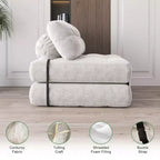 TROPOW Canapé-lit pliant, Futon convertible, Canapé pliant au sol pour salon, Fauteuil-lit convertible avec oreiller et matelas pliable à soutien dorsal