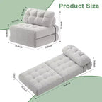 TROPOW Canapé-lit pliant, Futon convertible, Canapé pliant au sol pour salon, Fauteuil-lit convertible avec oreiller et matelas pliable à soutien dorsal