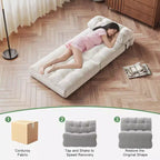 TROPOW Canapé-lit pliant, Futon convertible, Canapé pliant au sol pour salon, Fauteuil-lit convertible avec oreiller et matelas pliable à soutien dorsal