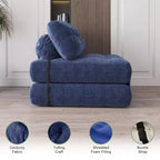 TROPOW Canapé-lit pliant, Futon convertible, Canapé pliant au sol pour salon, Fauteuil-lit convertible avec oreiller et matelas pliable à soutien dorsal