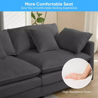 Mjkone Grand canapé modulaire 148'', canapé en forme de U à 6 places en tissu chenille, assise profonde avec 2 poufs