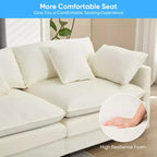 Mjkone Grand canapé modulaire 148'', canapé en forme de U à 6 places en tissu chenille, assise profonde avec 2 poufs