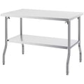 VEVOR Folding Commercial Prep Table, 48 x 30 Inch Commercial Worktable Workstation with Undershelf, Heavy-duty Stainless Steel Folding Table, Silver