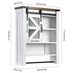 Meuble Mural de Salle de Bain, Armoire de Rangement Au-Dessus des Toilettes avec Porte Coulissante Style Grange et Étagère Réglable, Buffet de Rangement de Cuisine, 23.6 P x 7.9 L x 29.1 H