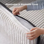 Canapé convertible sectionnel Dyonery de 231 cm avec lit gigogne, dossier inclinable/deux lits gigognes/ports USB/porte-gobelets, en velours côtelé moelleux