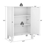 Meuble de rangement de salle de bain Hyleory, meuble de rangement de salle de bain autoportant avec 2 étagères réglables, 30 x 60 x 80 cm