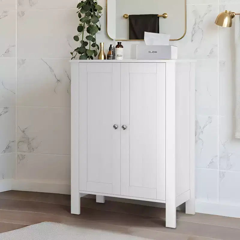 Meuble de rangement de salle de bain Hyleory, meuble de rangement de salle de bain autoportant avec 2 étagères réglables, 30 x 60 x 80 cm