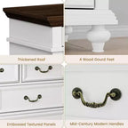 Commode de Chambre à 9 Tiroirs Style Ferme, Grande Commode Rustique en Bois de 47" avec 9 Tiroirs