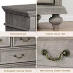 Commode de Chambre à 9 Tiroirs Style Ferme, Grande Commode Rustique en Bois de 47" avec 9 Tiroirs