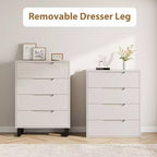 Commode verticale à 4 tiroirs de 41,5 po – Armoire de rangement en bois autoportante pour chambre à coucher ou salon