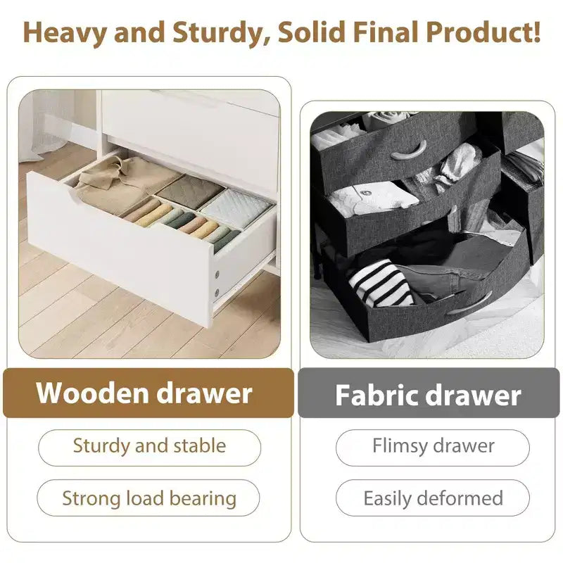 Commode verticale à 4 tiroirs de 41,5 po – Armoire de rangement en bois autoportante pour chambre à coucher ou salon