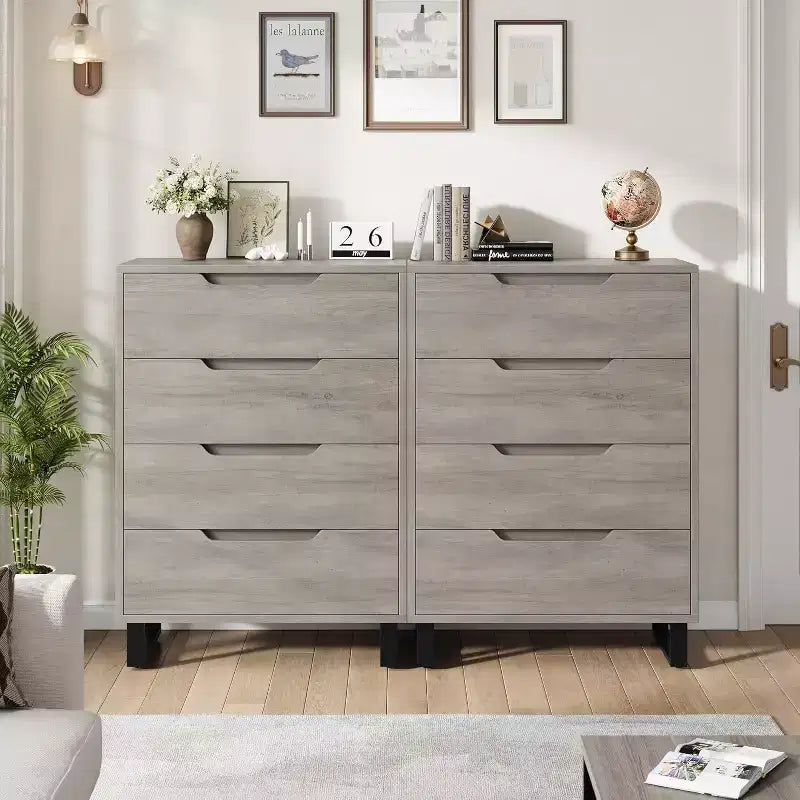 Commode verticale à 4 tiroirs de 41,5 po – Armoire de rangement en bois autoportante pour chambre à coucher ou salon