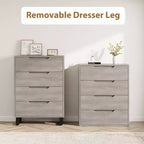 Commode verticale à 4 tiroirs de 41,5 po – Armoire de rangement en bois autoportante pour chambre à coucher ou salon