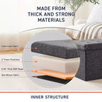 Ornavo Home Lot de 2 - Ottoman de rangement pliable carré de 15 po, parfait pour les dortoirs, le salon et la chambre à coucher