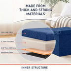 Ornavo Home Lot de 2 - Ottoman de rangement pliable carré de 15 po, parfait pour les dortoirs, le salon et la chambre à coucher
