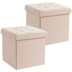 Ornavo Home 2 Pack - 15 Collapsible Square Cube Storage Ottoman, Perfect for Dorms, Livingroom and Bedroom