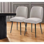 HomeRoots – Lot de deux chaises de salle à manger en tissu rembourré beige et noir