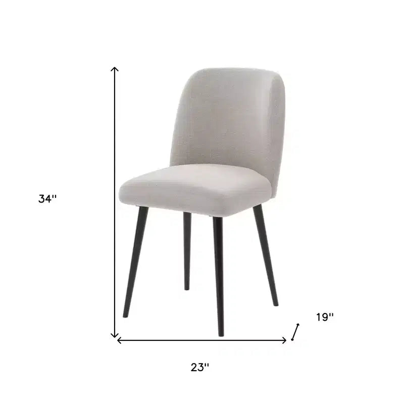 HomeRoots – Lot de deux chaises de salle à manger en tissu rembourré beige et noir