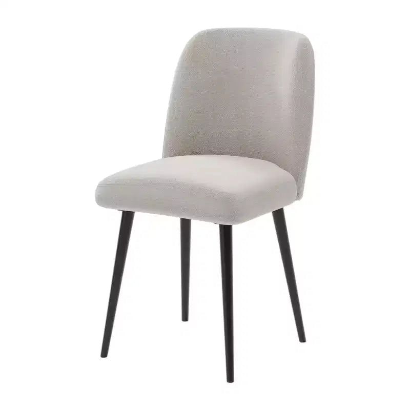 HomeRoots – Lot de deux chaises de salle à manger en tissu rembourré beige et noir
