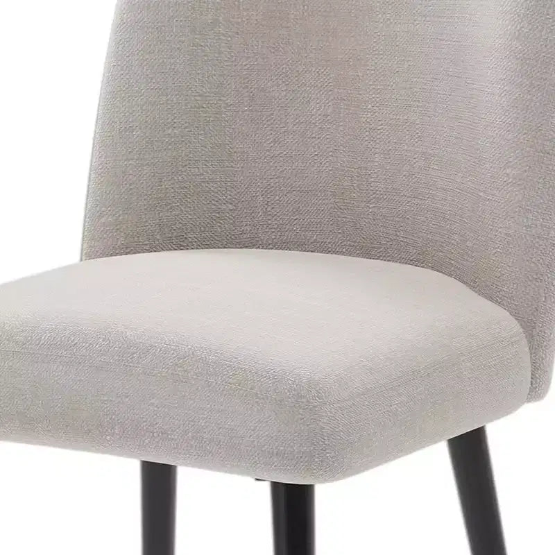 HomeRoots – Lot de deux chaises de salle à manger en tissu rembourré beige et noir